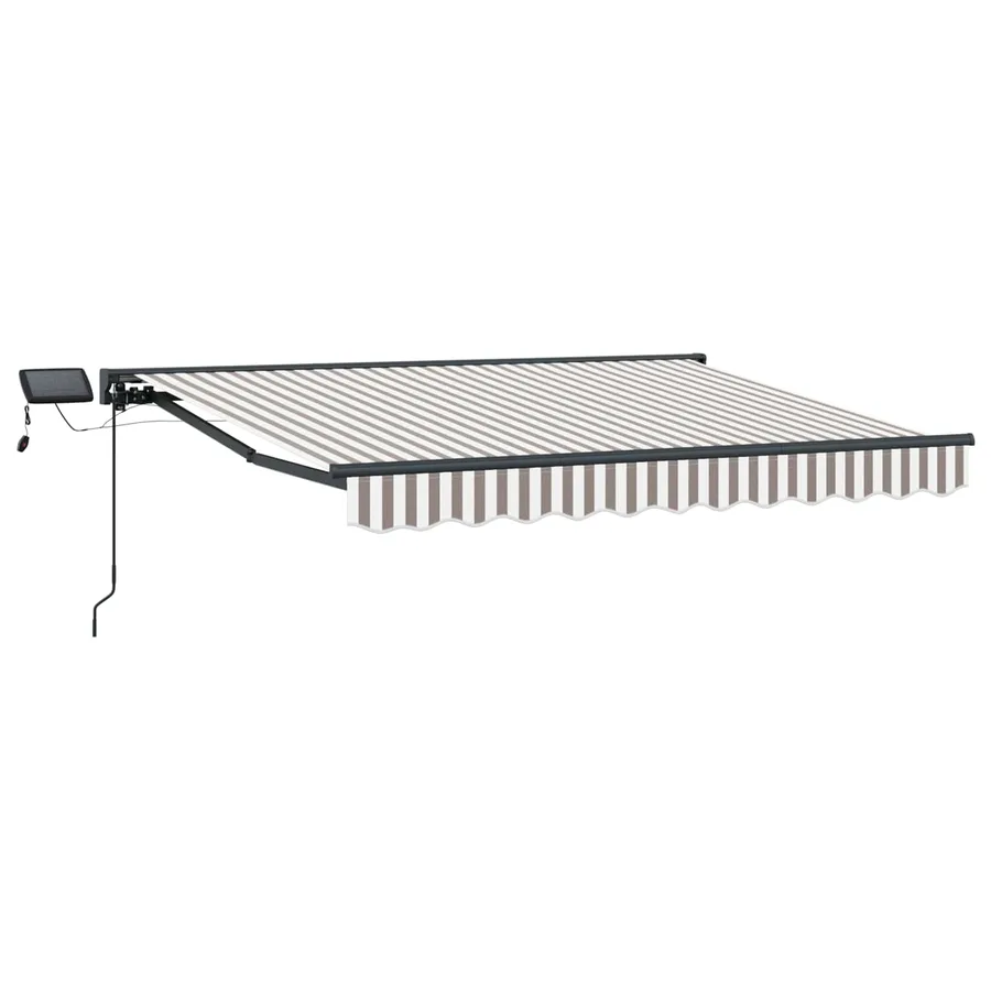 Cadre de store manuel avec LEDs Gris clair et blanc 4,5 × 3,5 m - 2