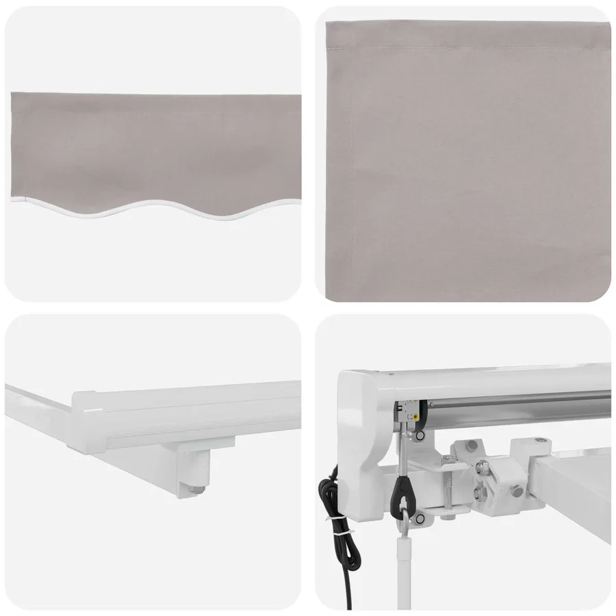 Auvent rétractable électrique Gris clair et blanc 4 x 2 m - 7