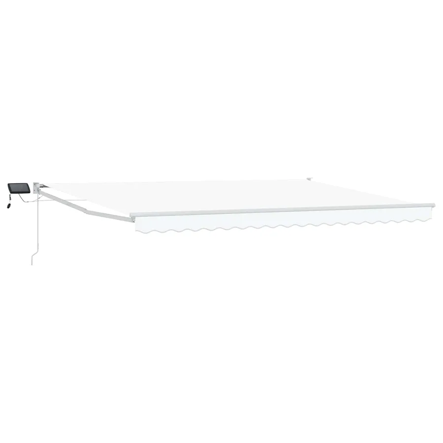 Store rétractable manuel avec LEDs Blanc 5 x 3 m - 2