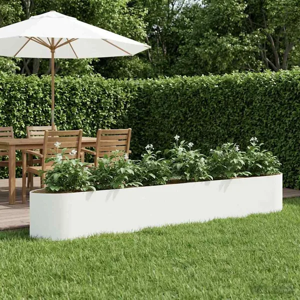 Jardin surélevé Blanc 300 x 40 x 40 cm Acier