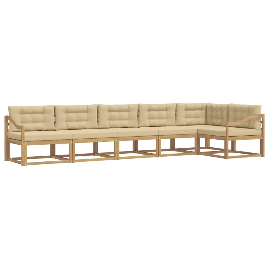 Ensemble de canapés d'extérieur 4 pcs Blanc et Beige Polyester - 2