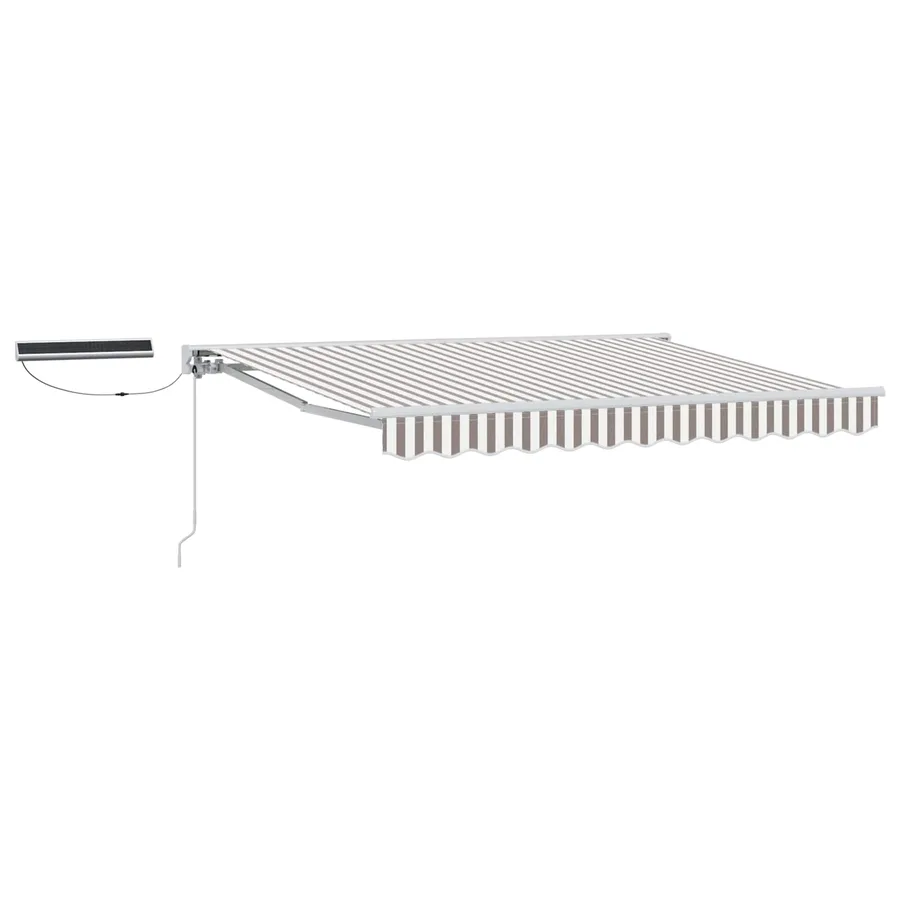 Auvent rétractable électrique Gris clair et blanc 5 × 3,5 m - 2