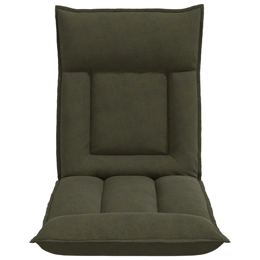 Fauteuil de sol ajustable Vert armée Tissu - 2