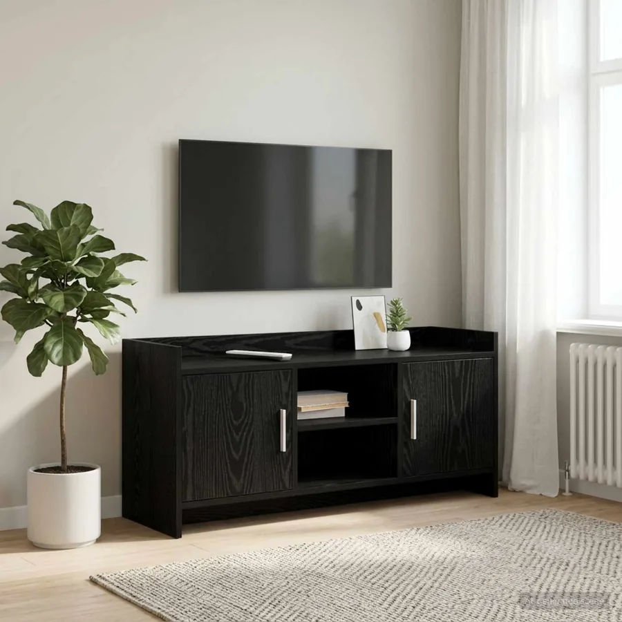 Meuble TV 102 x 33 x 47 cm Chêne noir Bois d'ingénierie