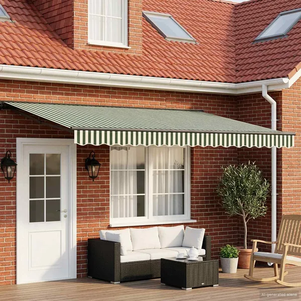 Auvent rétractable électrique Vert, Blanc, Anthracite 5 × 3,5 m