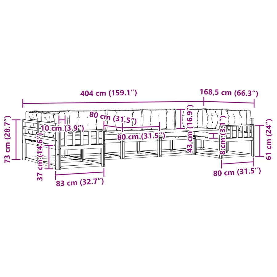 Ensemble de canapés d'extérieur 7 pcs Blanc et anthracite - 7
