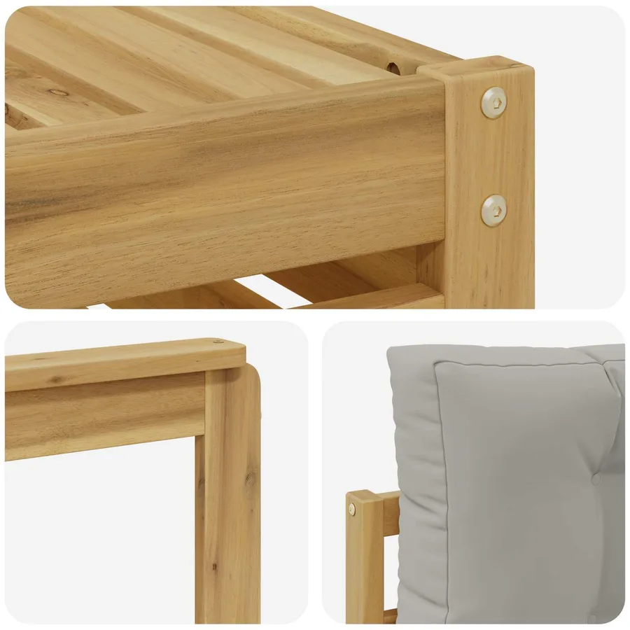 Ensemble de canapés d'extérieur 6 pc Blanc et gris clair - 5