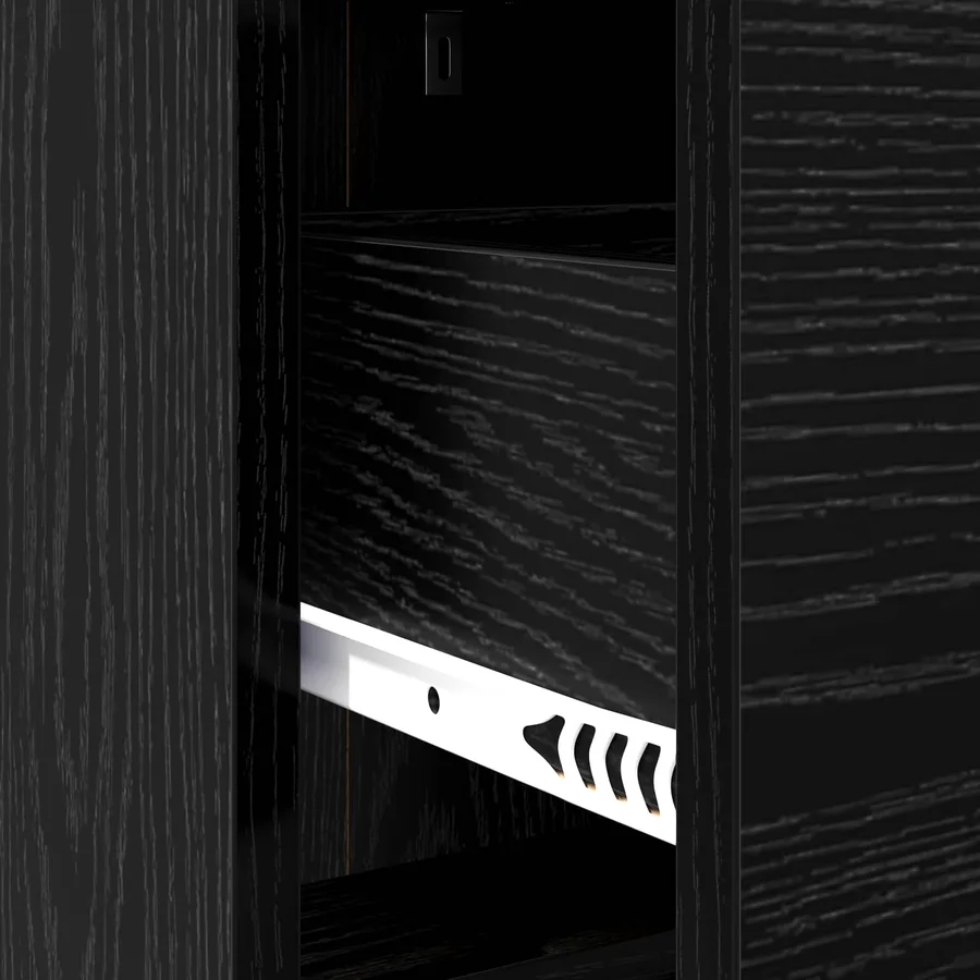 Tables de chevet Chêne noir 40 x 30 x 60 cm Bois d'ingénierie - 7