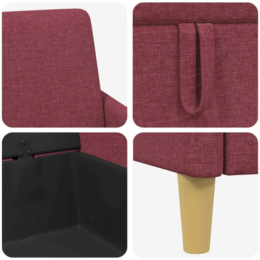 Sofa avec rangement Bordeaux 72 x 78 x 87 cm Polyester - 7