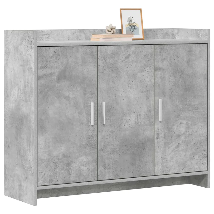 Buffet Gris béton 98,5 x 33 x 80 cm Bois d'ingénierie - 3