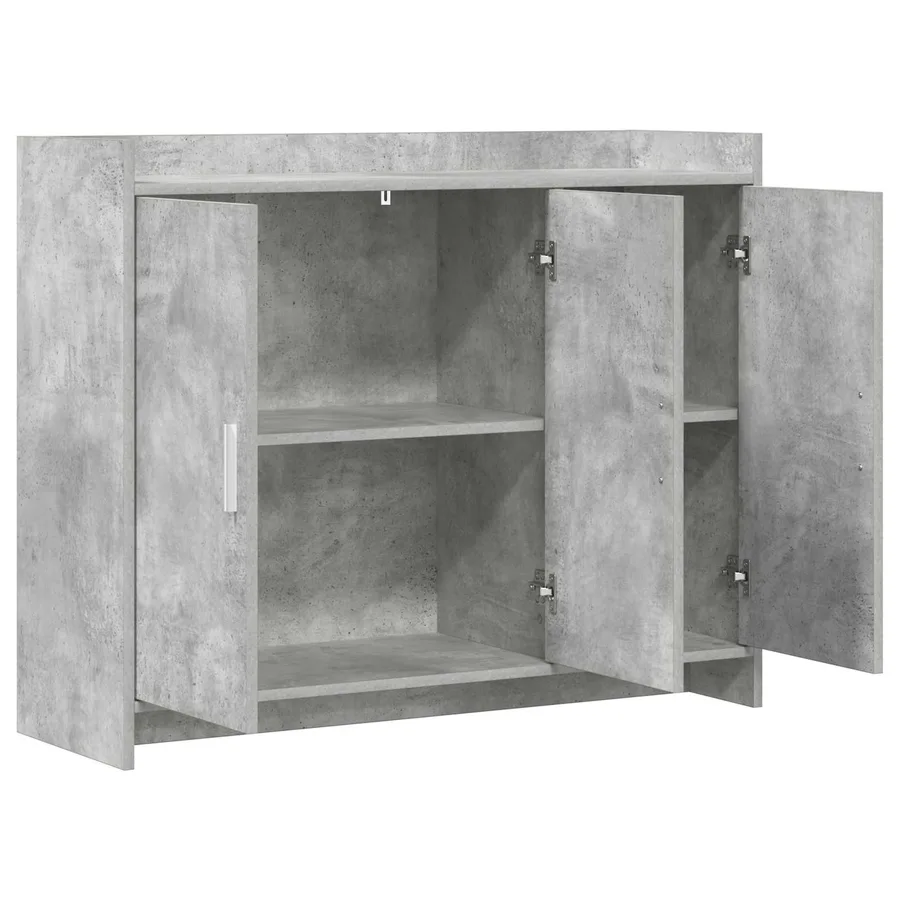 Buffet Gris béton 98,5 x 33 x 80 cm Bois d'ingénierie - 4