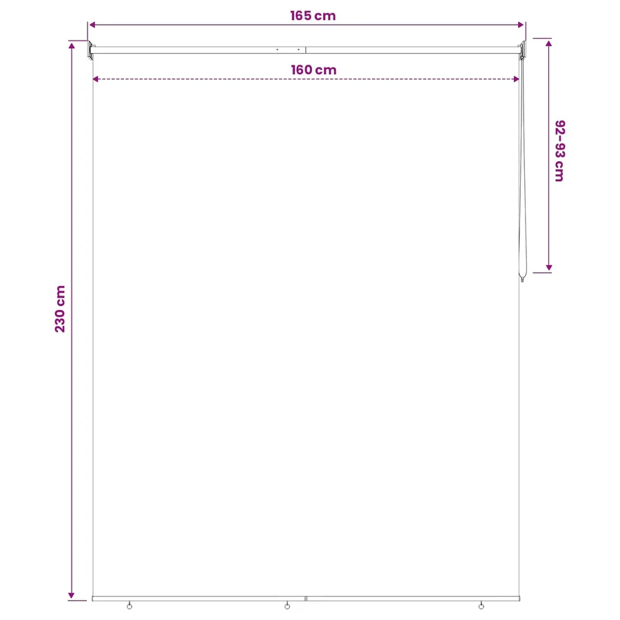 Store roulant extérieur protection UV Crème Polyester - 12