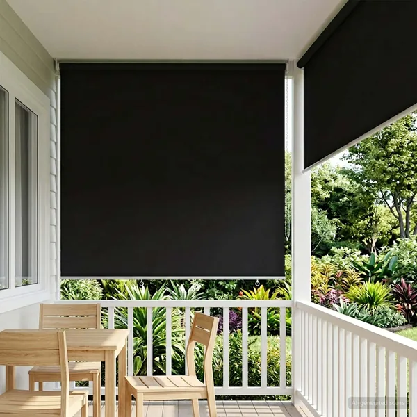 Store roulant extérieur protection UV Noir 165 x 230 cm (L x H)