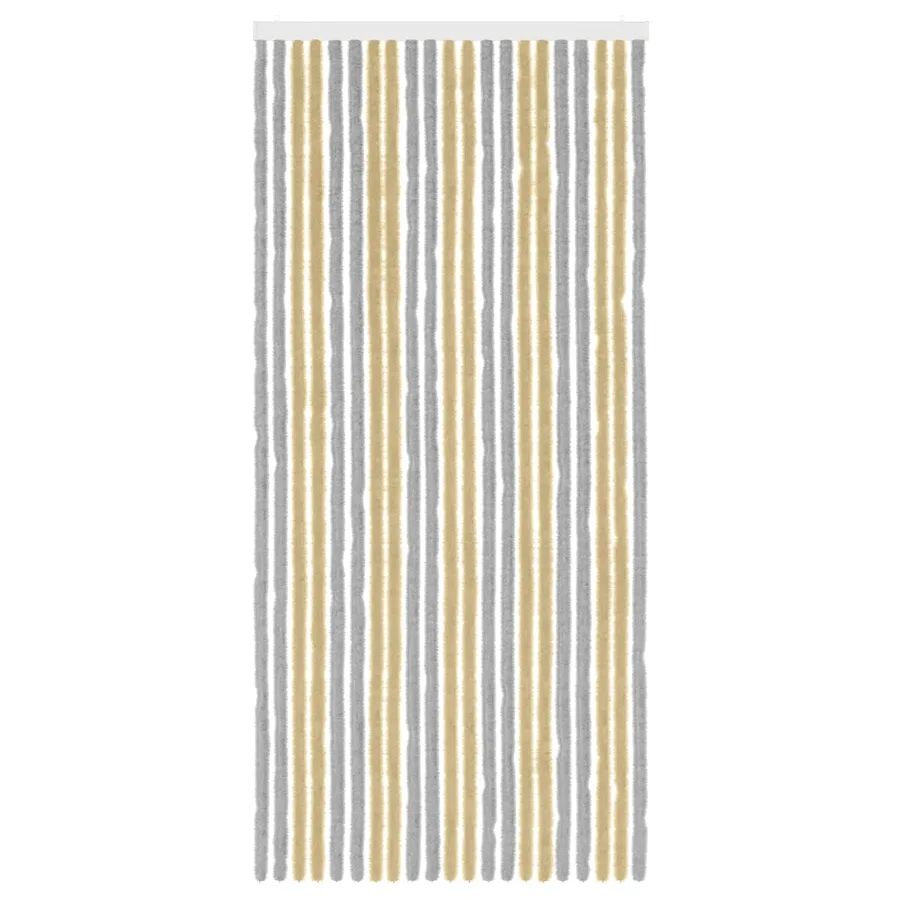 Rideau anti-insectes en chenille Gris et Beige 90 x 200 cm - 3