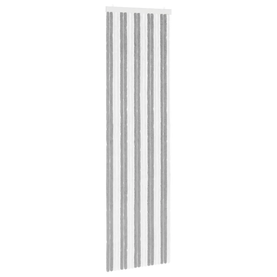 Rideau anti-insectes en chenille Gris et blanc 56 x 200 cm - 2