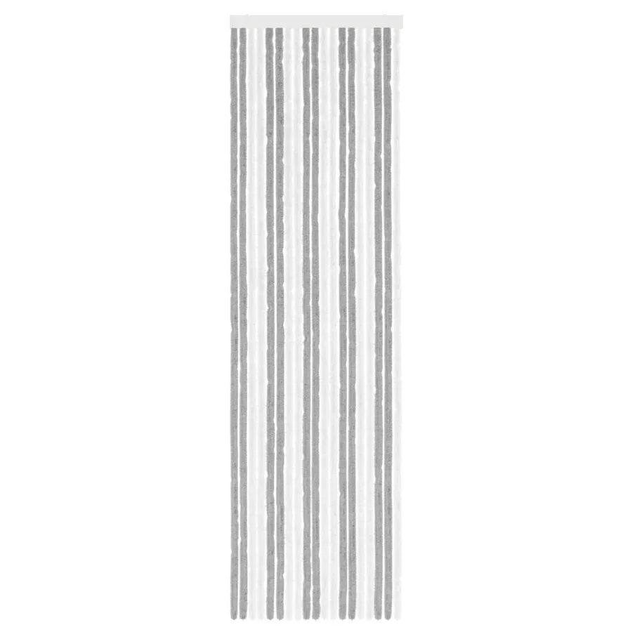 Rideau anti-insectes en chenille Gris et blanc 56 x 200 cm - 3