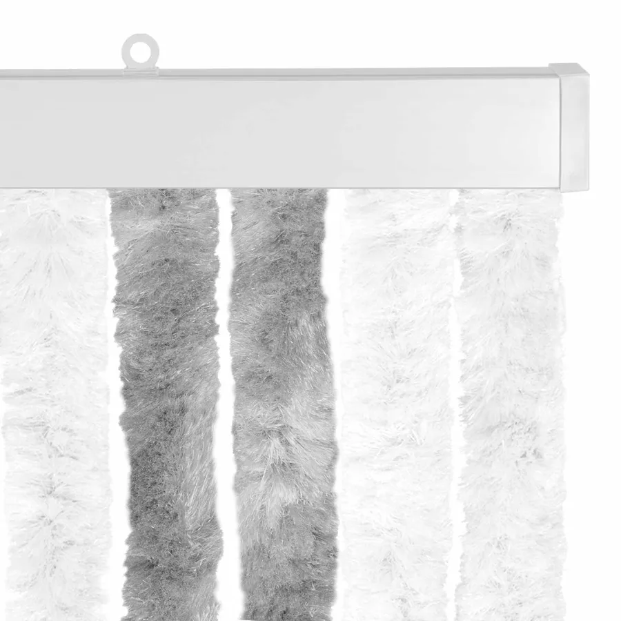 Rideau anti-insectes en chenille Gris et blanc 56 x 200 cm - 4