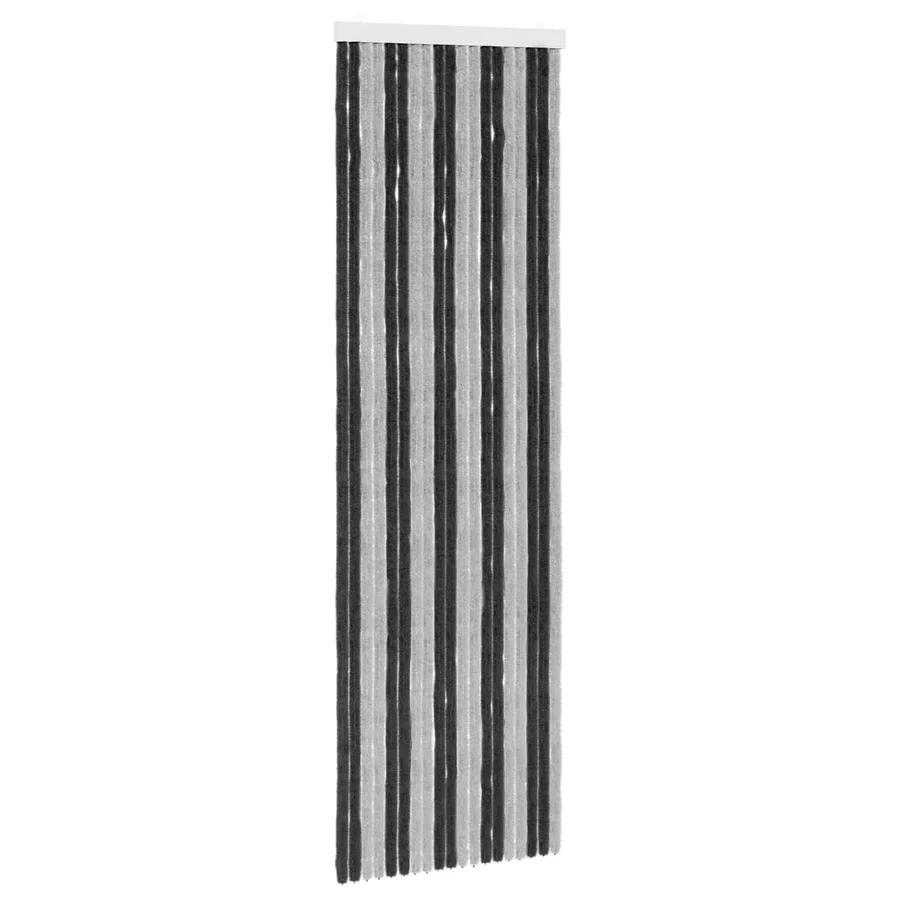 Rideau anti-insectes en chenille Gris et Noir 56 x 185 cm - 2