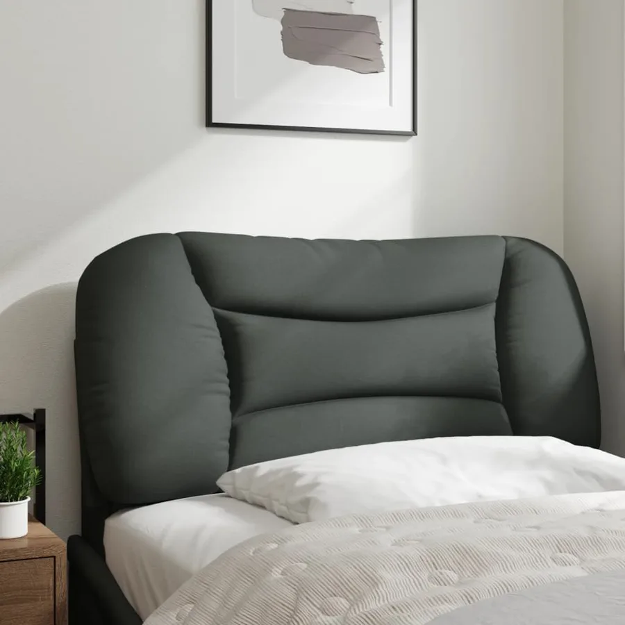 Coussin de tête de lit Hvar gris foncé 90 cm tissu - 3