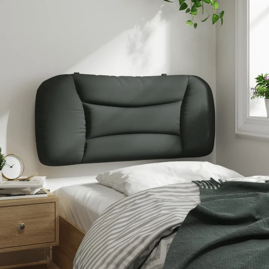 Coussin de tête de lit Hvar gris foncé 90 cm tissu - 4