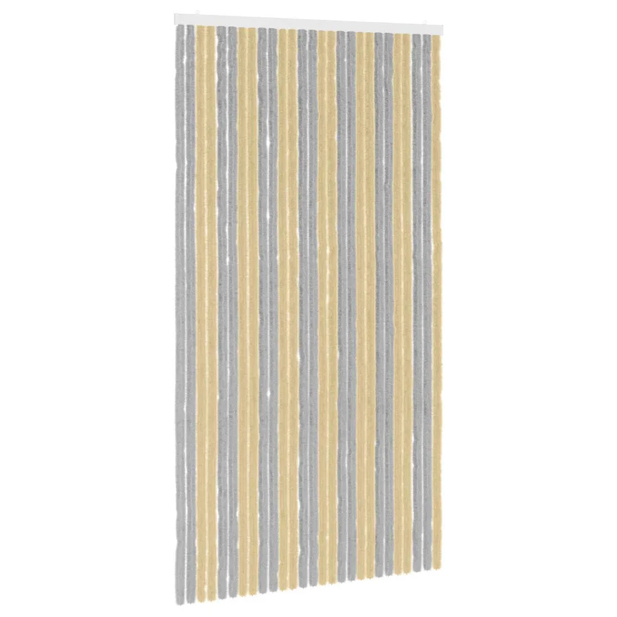 Rideau anti-insectes en chenille Gris et Beige 118 x 220 cm - 2