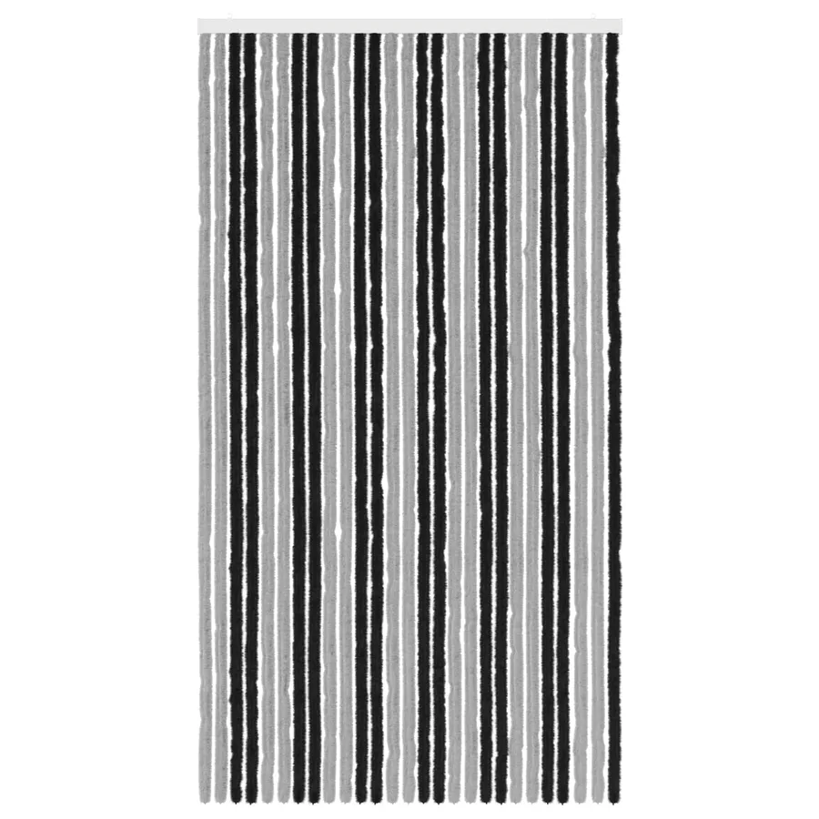 Rideau anti-insectes en chenille Gris et Noir 118 x 220 cm - 3