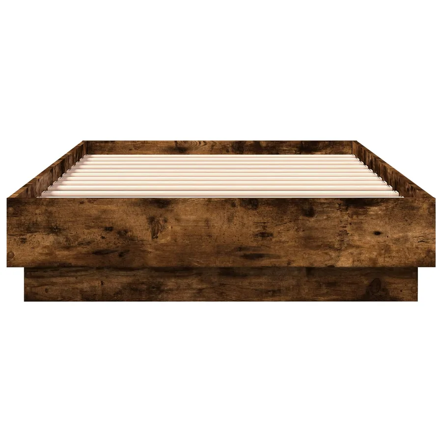 Cadre de lit avec LED Chêne fumé 80 x 200 cm Bois d'ingénierie - 5
