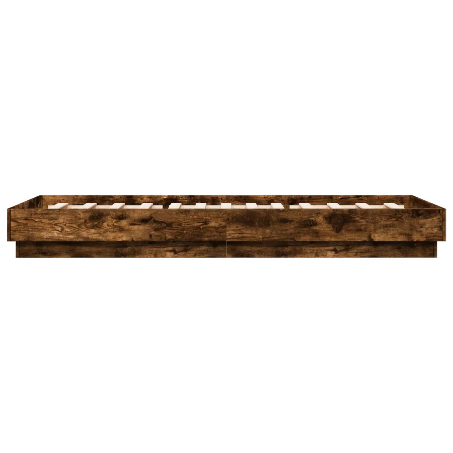 Cadre de lit avec LED Chêne fumé 80 x 200 cm Bois d'ingénierie - 6
