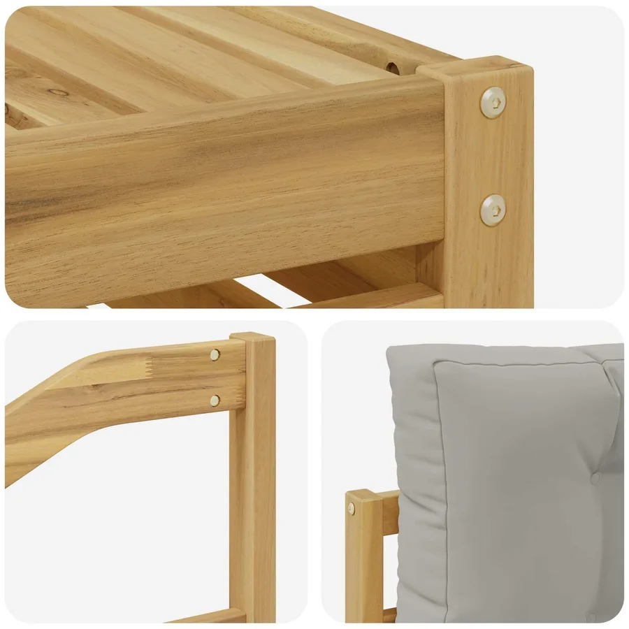 Ensemble de canapés d'extérieur 7 pc Blanc et gris clair - 7