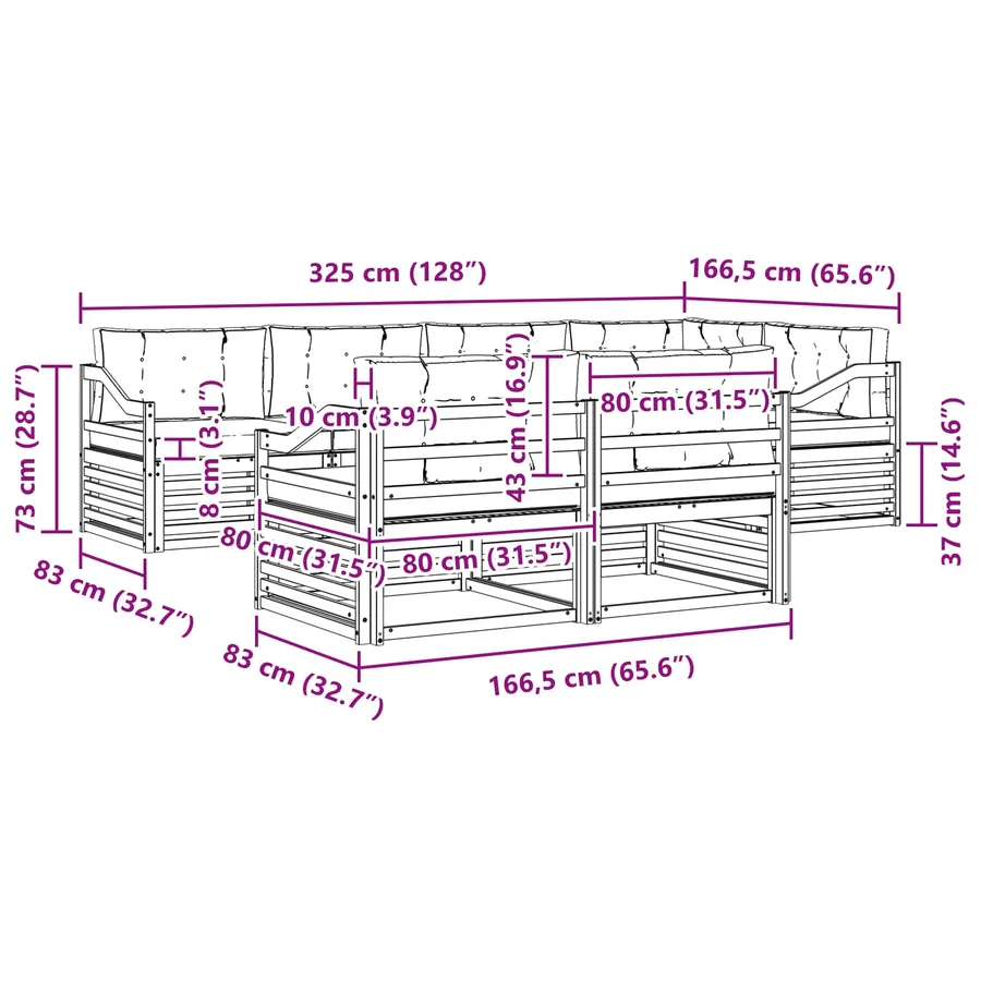 Ensemble de canapés d'extérieur 7 pc Blanc et anthracite - 7