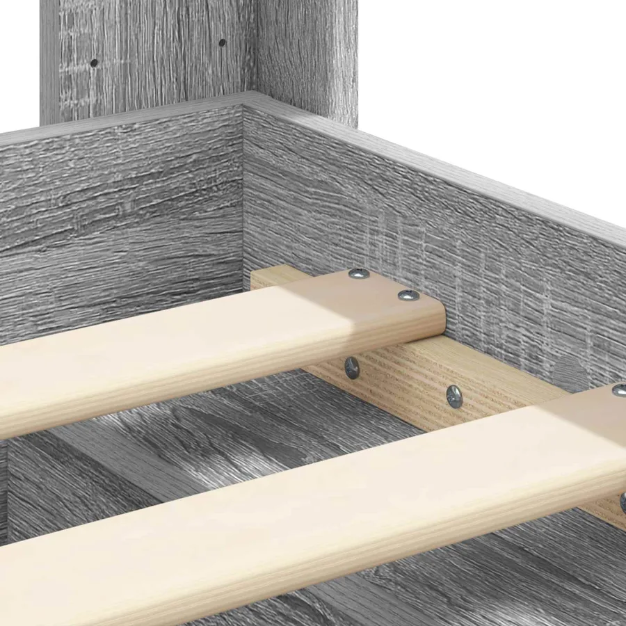 Cadre de lit avec rangement et tête de lit Sonoma gris - 8