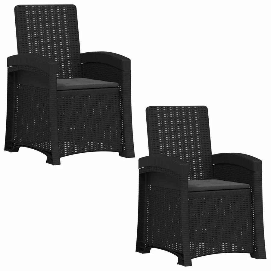 Chaise de jardin inclinable imitant le rotin 2 pcs Anthracite - 2
