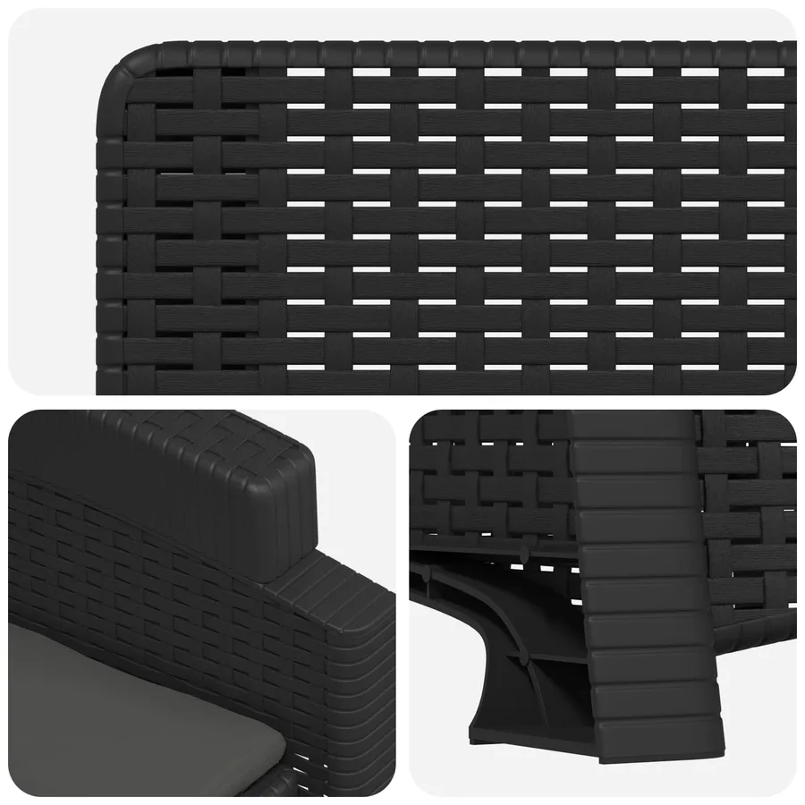 Chaise de jardin inclinable imitant le rotin 2 pcs Anthracite - 6