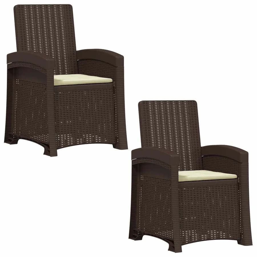 Chaise de jardin inclinable imitant le rotin 2 pcs PP - 2