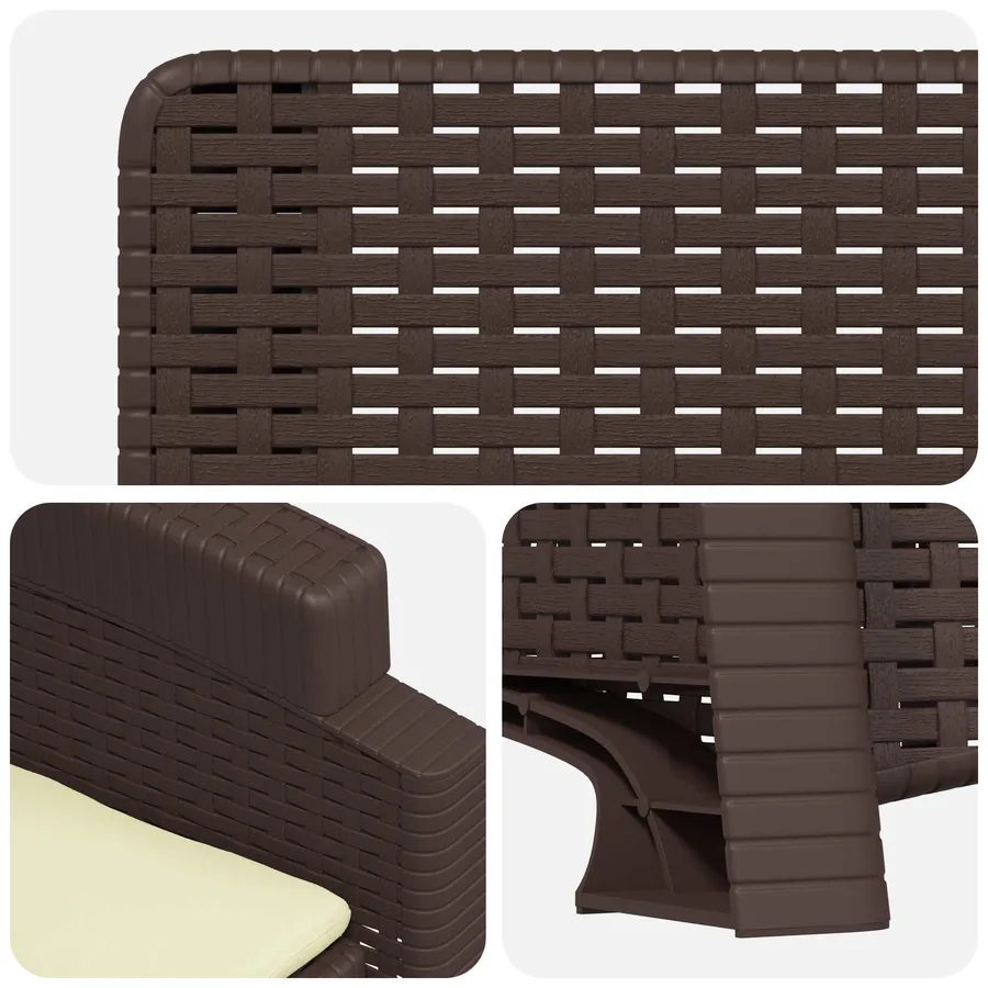 Chaise de jardin inclinable imitant le rotin 2 pcs PP - 6