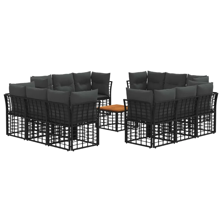 Ensemble de canapés d'extérieur 13 pcs Noir et Gris foncé - 2