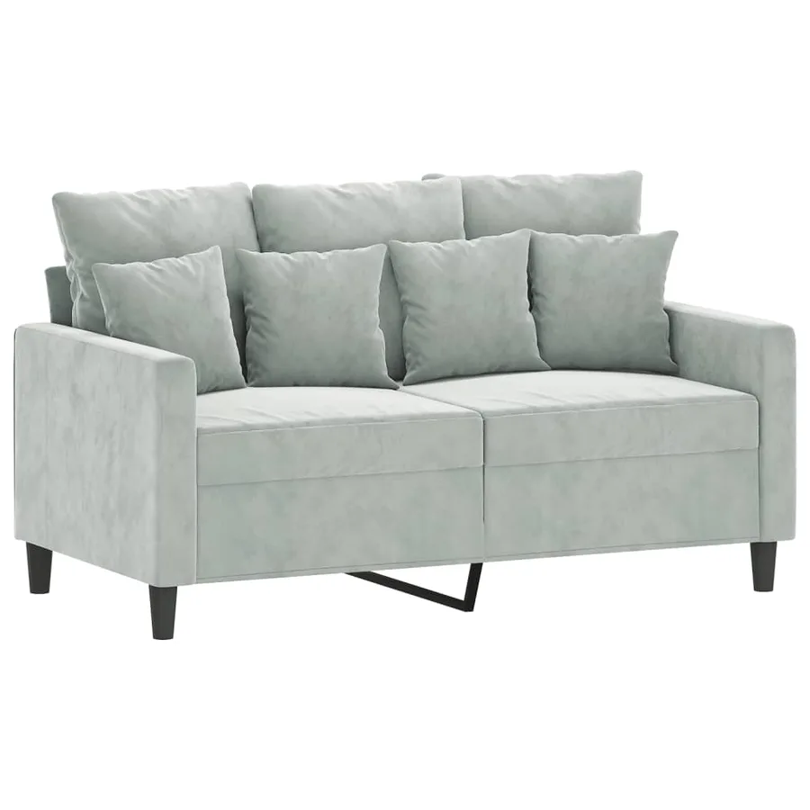 Ensemble de canapés 4 pcs avec coussins Gris clair Velours - 4