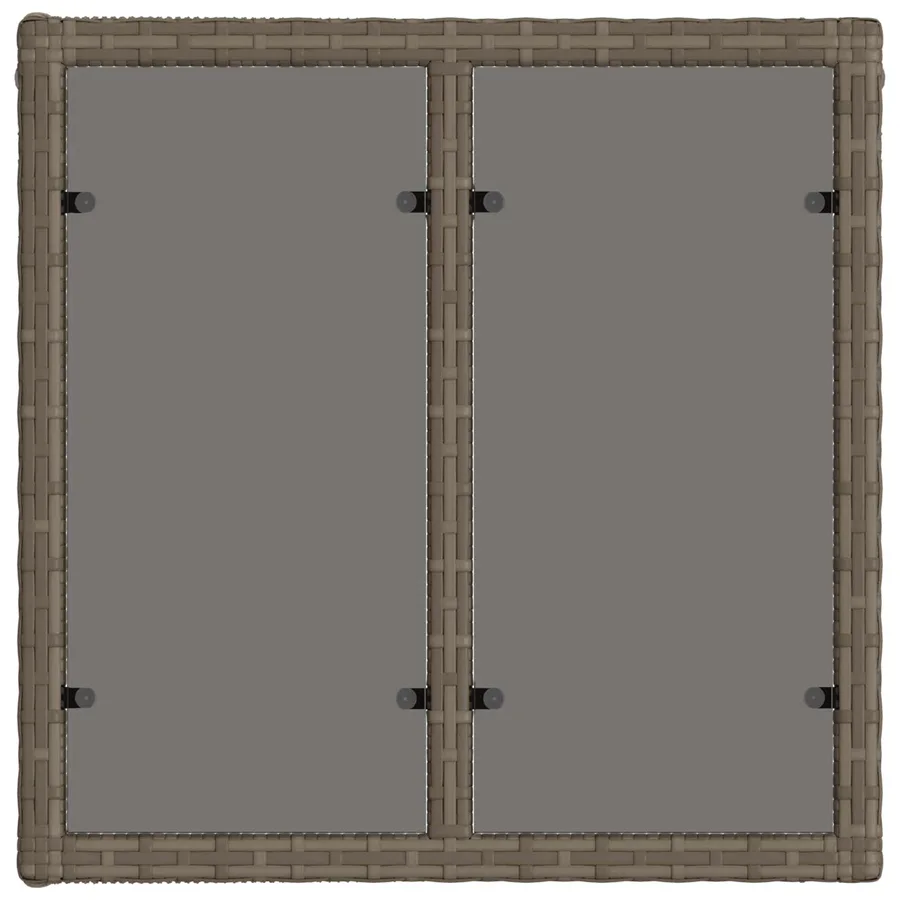 Table de Jardin Gris et Noir 55 x 55 x 37 cm Rattan PE et Verre - 4