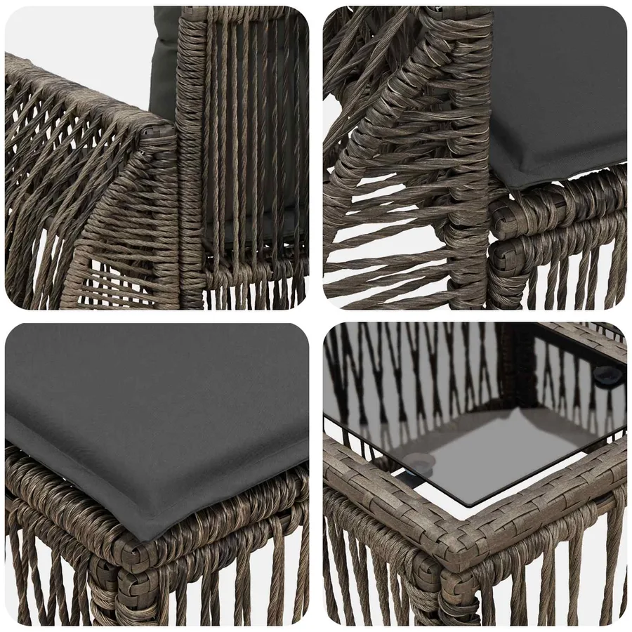 Ensemble de canapé de jardin 13 pcs Gris et Gris foncé - 9