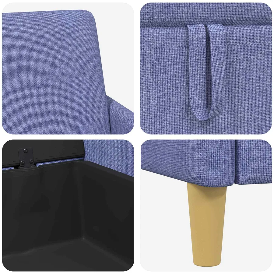 Canapé avec rangement 2 pcs Bleu denim Polyester - 6