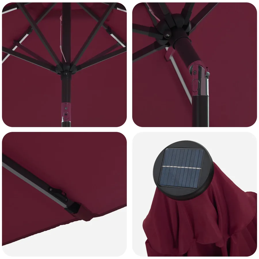 Parasol de jardin avec lumières LED et base 300 x 300 cm - 6