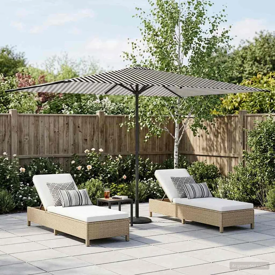Parasol de jardin 200 x 300 cm Polyester Rectangulaire