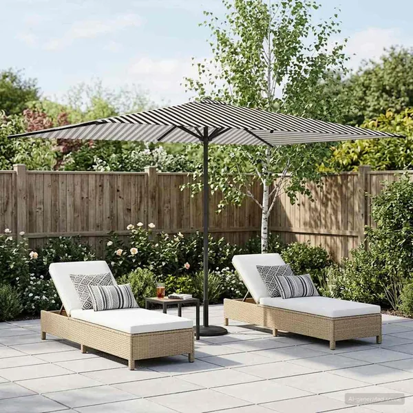 Parasol de jardin 200 x 300 cm Polyester Rectangulaire