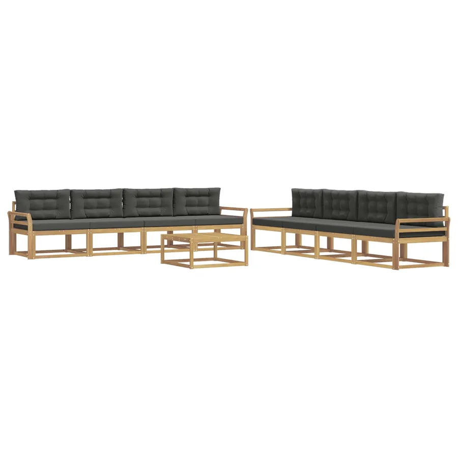 Ensemble de canapés d'extérieur 9 pcs Blanc et anthracite - 2