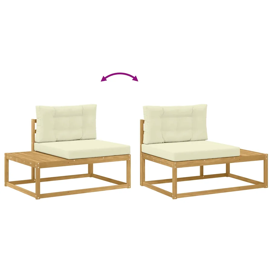 Ensemble de canapés d'extérieur Blanc 79 x 79 x 37 cm Polyester - 9