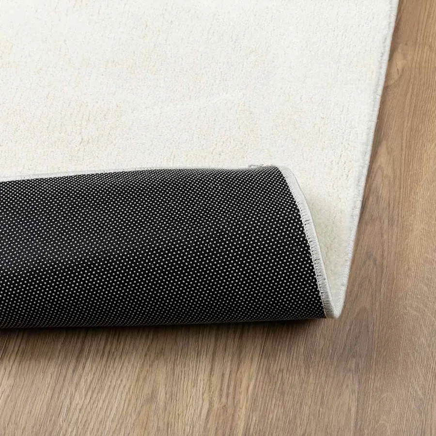 Tapis OVIEDO à poils courts crème 200x200 cm - 5