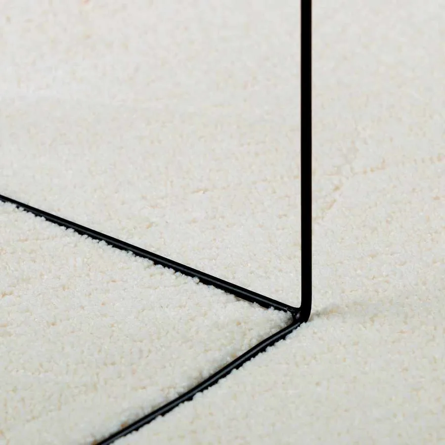 Tapis OVIEDO à poils courts crème 200x200 cm - 8