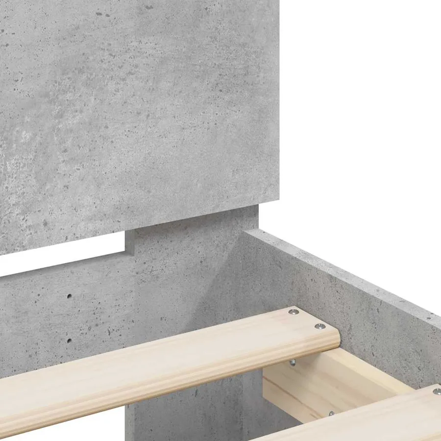 Cadre de lit sans matelas gris béton 200x200 cm - 8