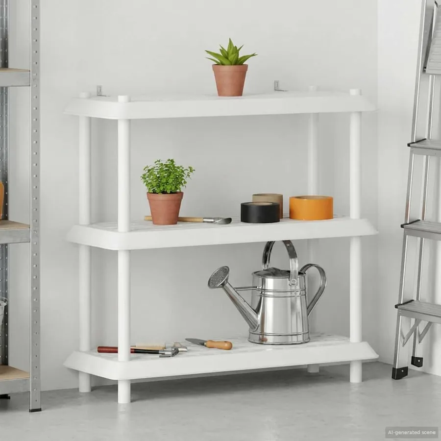 Unité de rangement 3 niveaux 100 x 40 x 96 cm PP Blanc