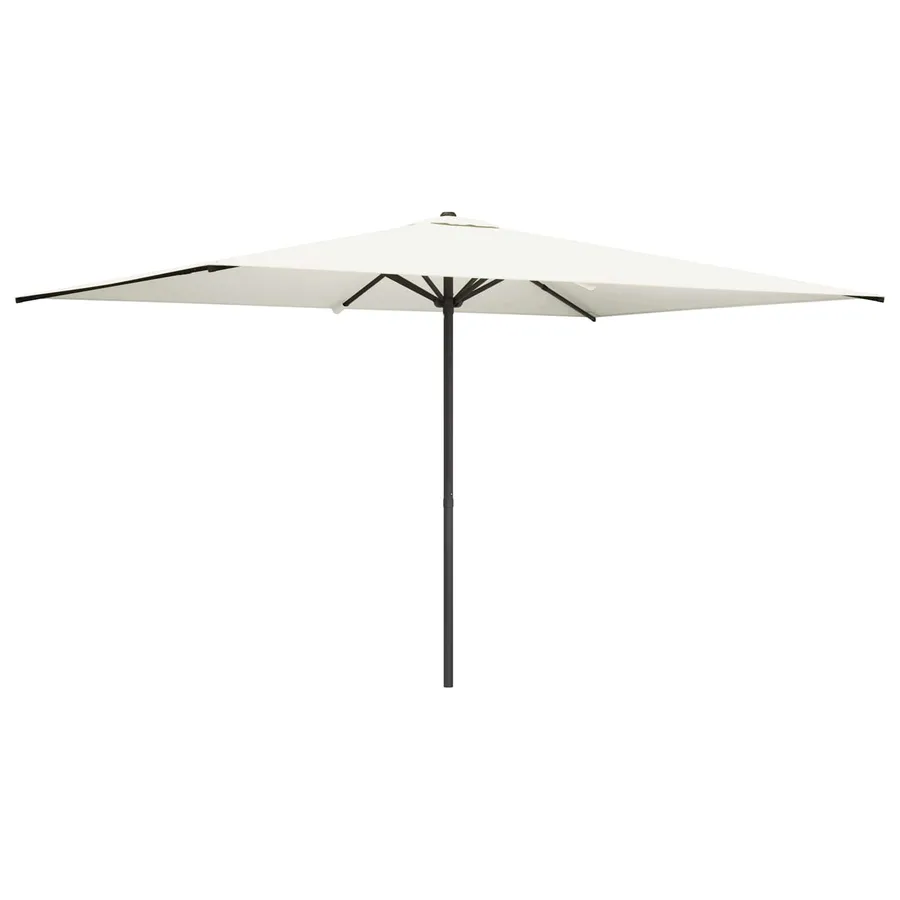 Parasol de jardin 200 x 300 cm Polyester Rectangulaire Crème - 2